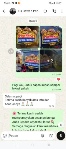 Testimonial Papan Bunga Pernikahan tasikmalaya